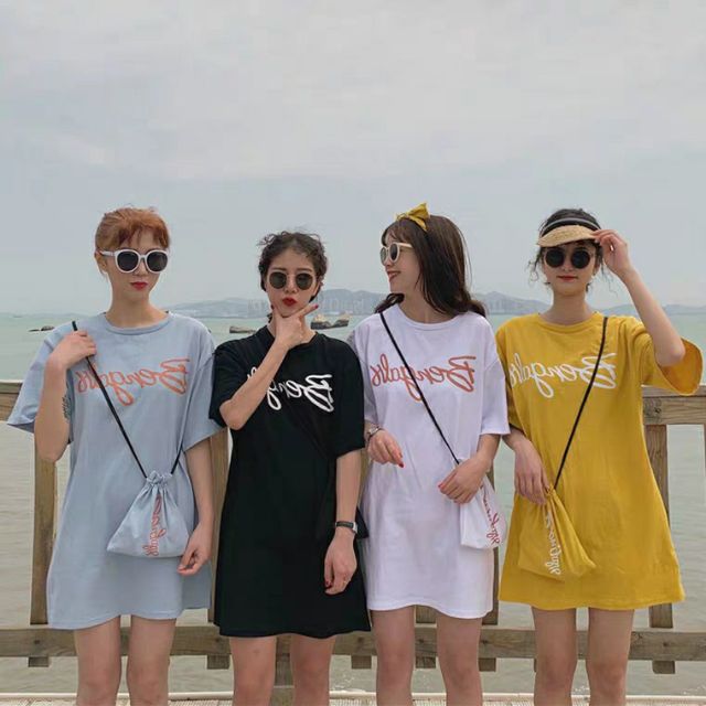 Đầm thun Bengals kèm túi QC (Hình thật)