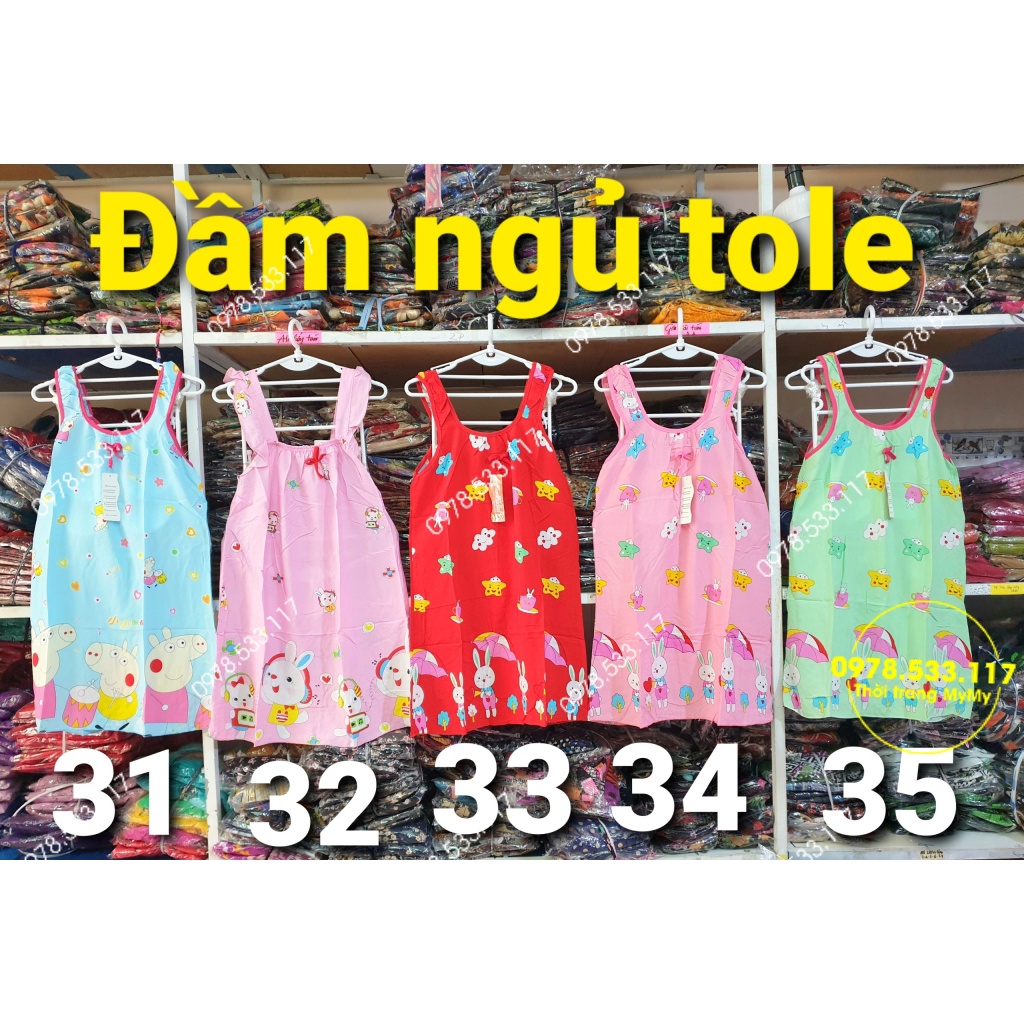 Đầm ngủ tole 2 dây mát mẻ