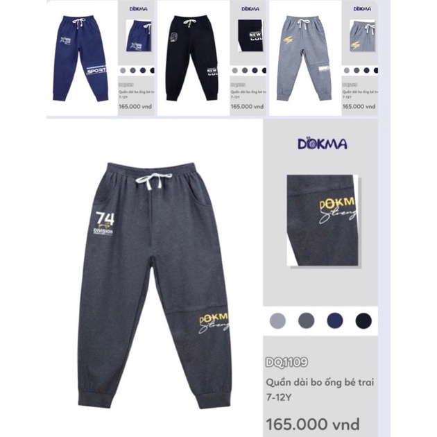 Quần dài bo ống bé trai Dokma (7-12y)