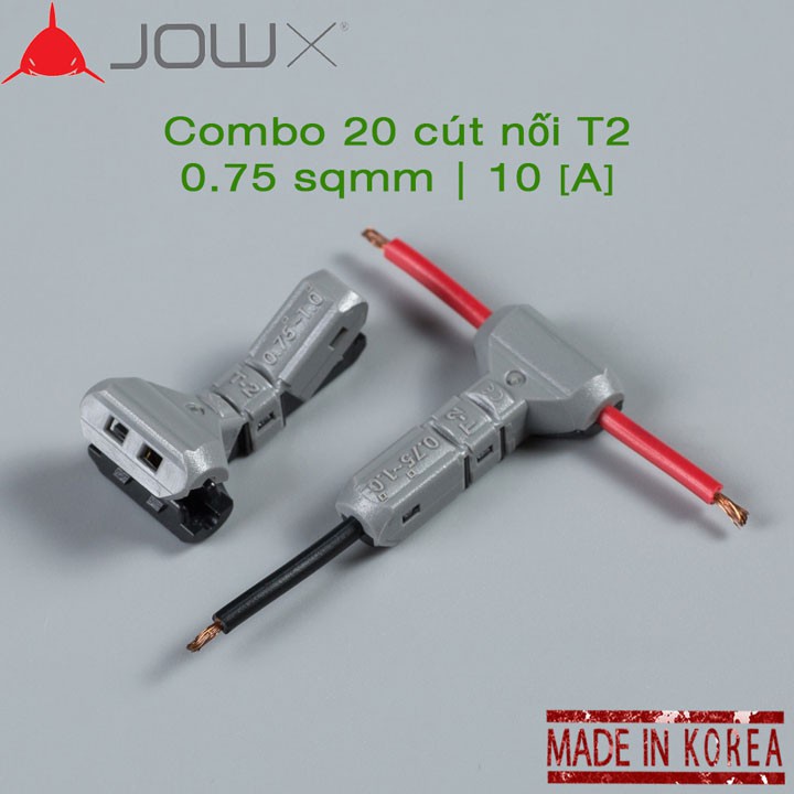 Combo 10 cút nối dây điện T2 JOWX Hàn Quốc cút nối phân nhánh chữ T2