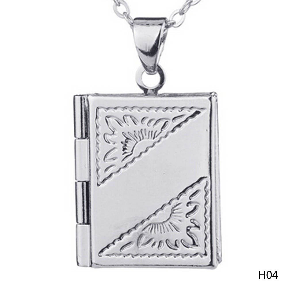 925 Sterling Silver Locket Box Photo Frame Pendant Necklace Chain Charm Jewelry