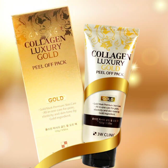 Mặt Nạ Lột Tinh Chất Vàng 3W Clinic Collagen &amp; Luxury Gold Peel Off Pack 100g Hàn Quốc