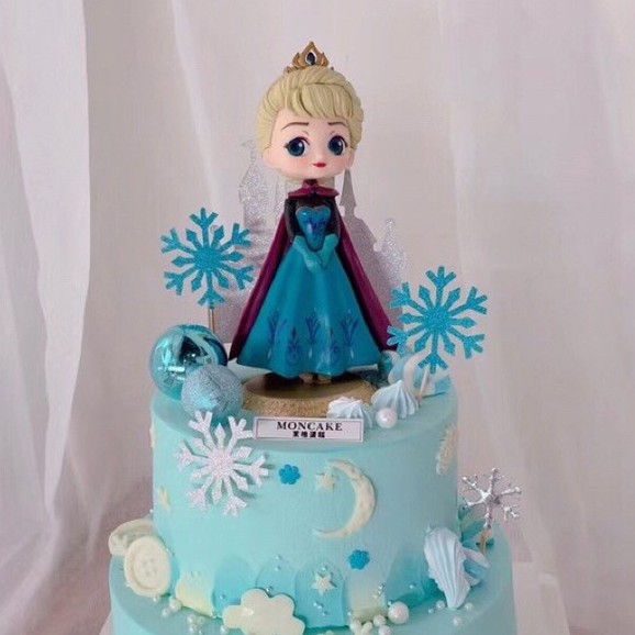 Búp bê nữ hoàng Elsa Disney trang trí bánh kem, phụ kiện bánh sinh nhật, đồ trang trí bánh kem sinh nhật