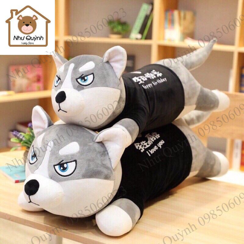 Gấu bông chó husky ,chó alaska siêu to khổng lồ đáng yêu nghộ nghĩnh kích thươc 80cm 1m2 1m4 1m6