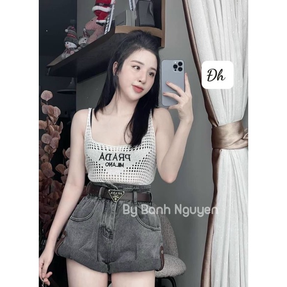 Quần sooc gập gấu khuy da kèm đai hàng QCL1