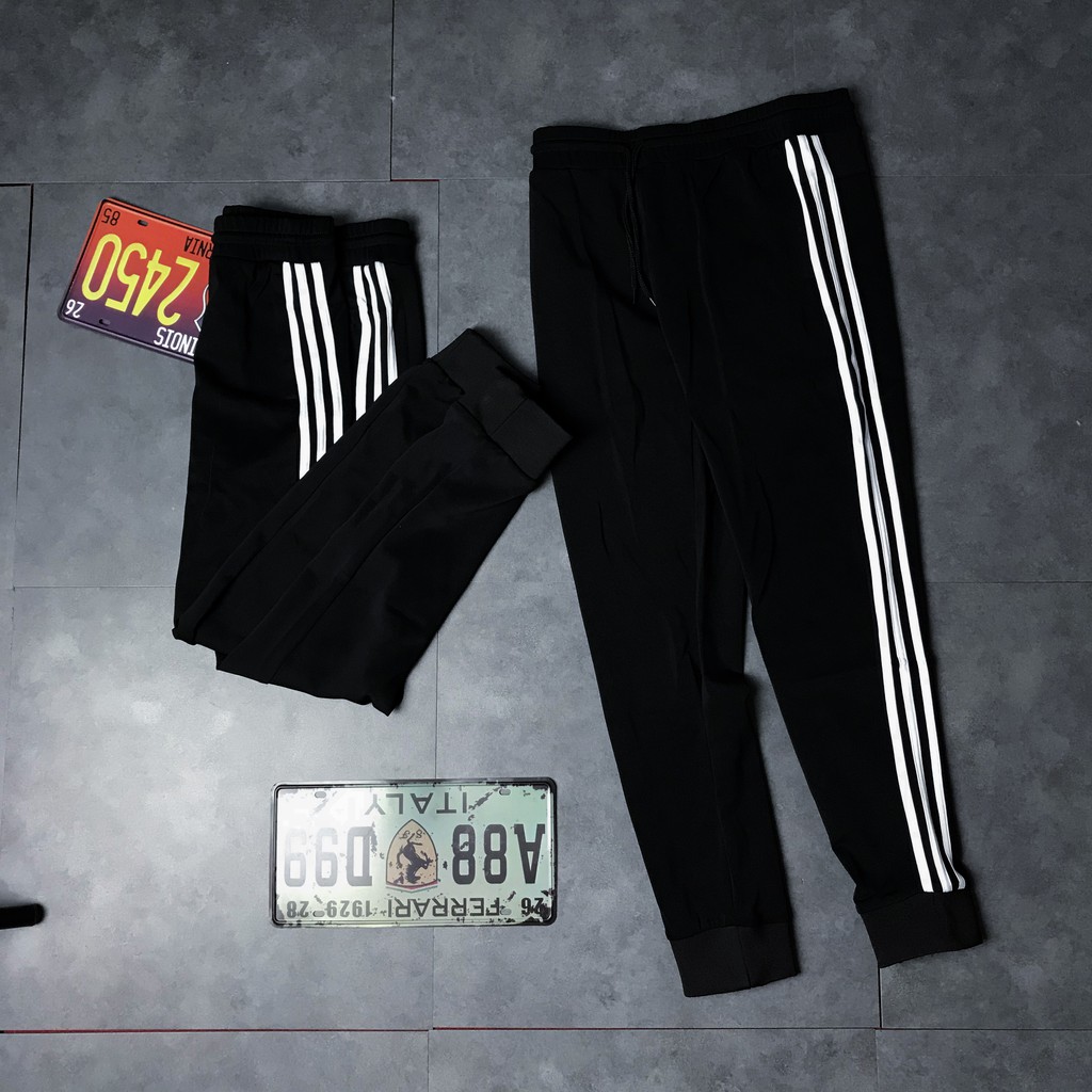 Quần Jogger Nam Đen 3 Sọc Trắng Ống Bo Chun Xịn | BigBuy360 - bigbuy360.vn