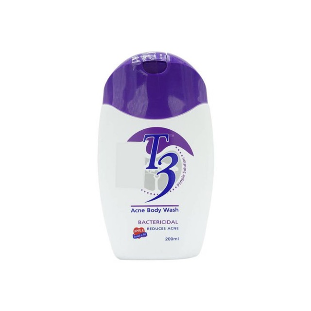 T3 Acne Body Wash - Sữa tắm giảm mụn lưng, giúp da sạch, mịn thoáng, khỏe mạnh - Chai 200ml