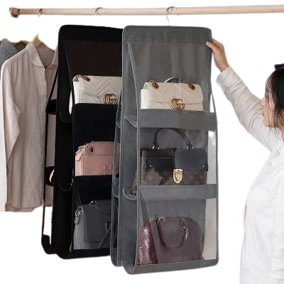 Túi Vải 6 Ngăn Có Móc Treo Giúp Bảo Quản Túi Xách Giầy Dép Nam Nữ