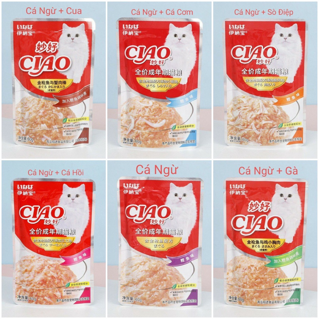 (Bình tân)(Hada petshop) Pate cho mèo CIAO gói 60gr