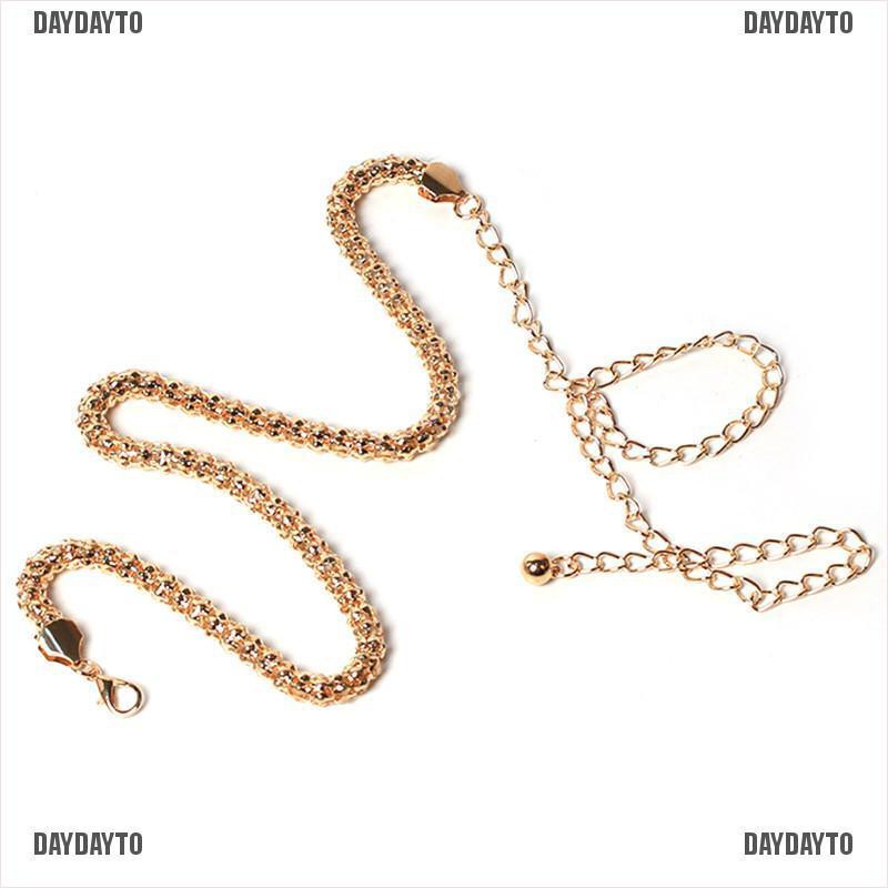 Thắt Lưng Dây Xích Bằng Kim Loại Thời Trang Cho Nữ