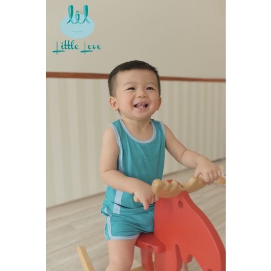 Lil little love - Bộ ba lỗ Lil, bộ sát nách sọc vải tăm cho bé 7-19kg