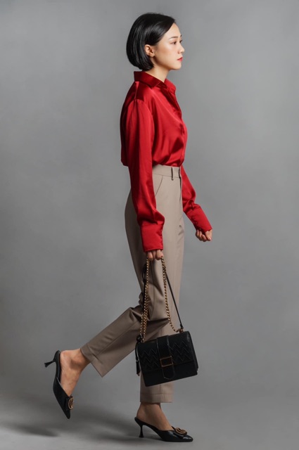 Áo sơmi công sở satin kèm ảnh thật | BigBuy360 - bigbuy360.vn