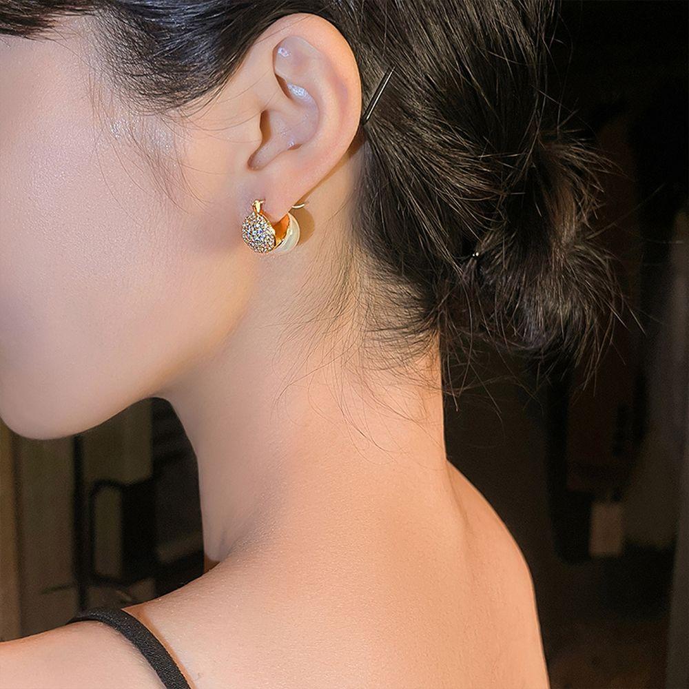 Bông Tai Hình Tròn Mạ Màu Thanh Lịch Thời Trang Cho Nữ