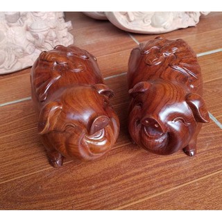 Cặp lợn gỗ hương ta phong thủy, heo gỗ phong thủy 2019