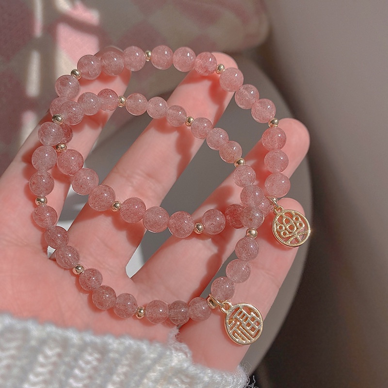 Vòng Tay Đính Pha Lê Hình Quả Dâu Thời Trang Mùa Hè Cho Nữ