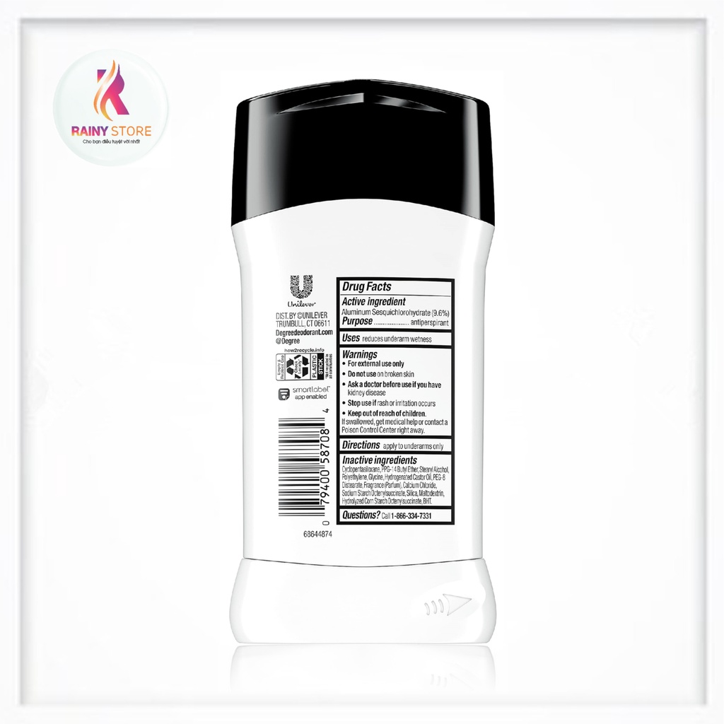 Sáp khử mùi nam Degree Men Motionsense Ultra Clear Black White 76g