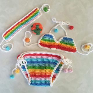 Bikini cầu vòng - len handmade cho bé !!