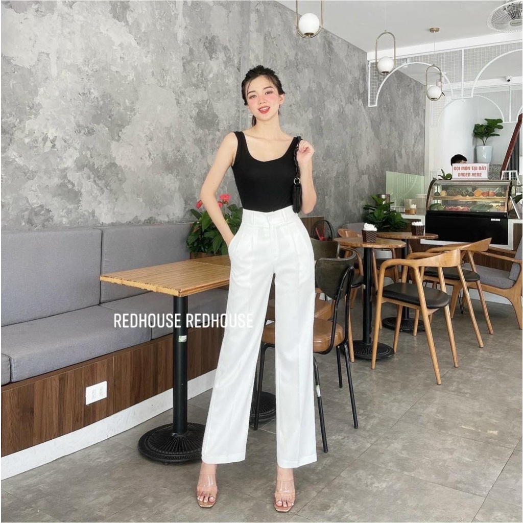 Quần Ống suông rộng cạp cao chất đẹp- Quần culothes 1 nút cạp cao-Mã 88A
