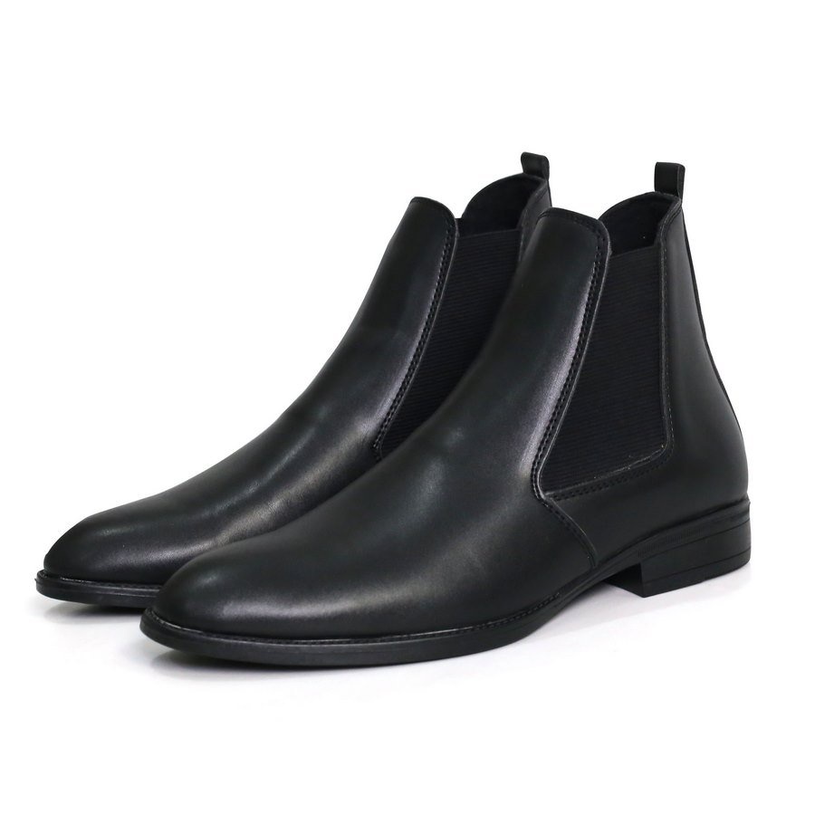 Giày da chelsea boots Inichi GI1071 da lì chống gãy, có may đế