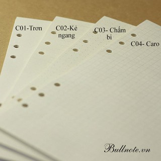 SIZE A5-6 lỗ-RUỘT GIẤY REFILL CHO SỔ CÒNG 100 gsm 45 tờ (90 trang)