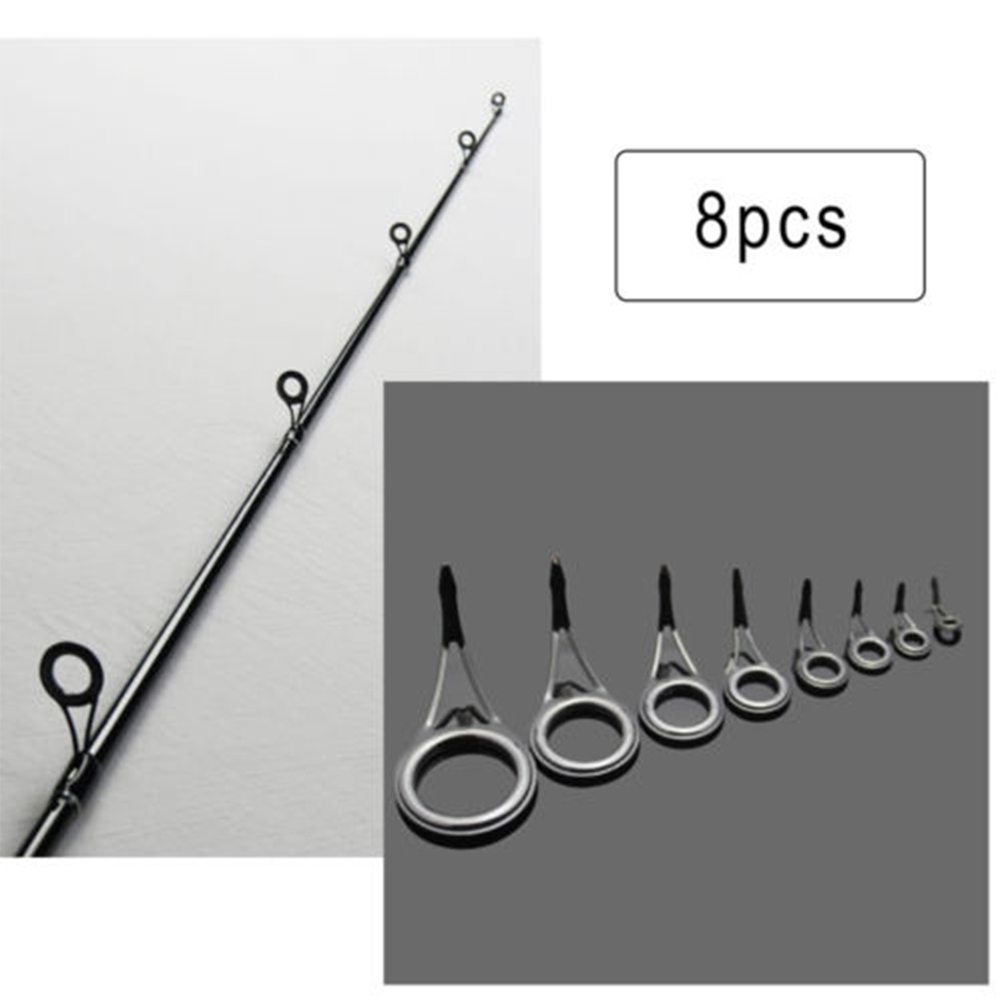8 Vòng dẫn cần câu cá bằng inox 3mm-23mm chuyên dụng