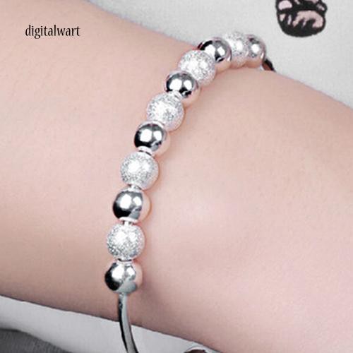 Vòng tay mạ bạc dạng hở thiết kế xỏ 9 hạt châu lấp lánh sang trọng dành cho nữ | BigBuy360 - bigbuy360.vn