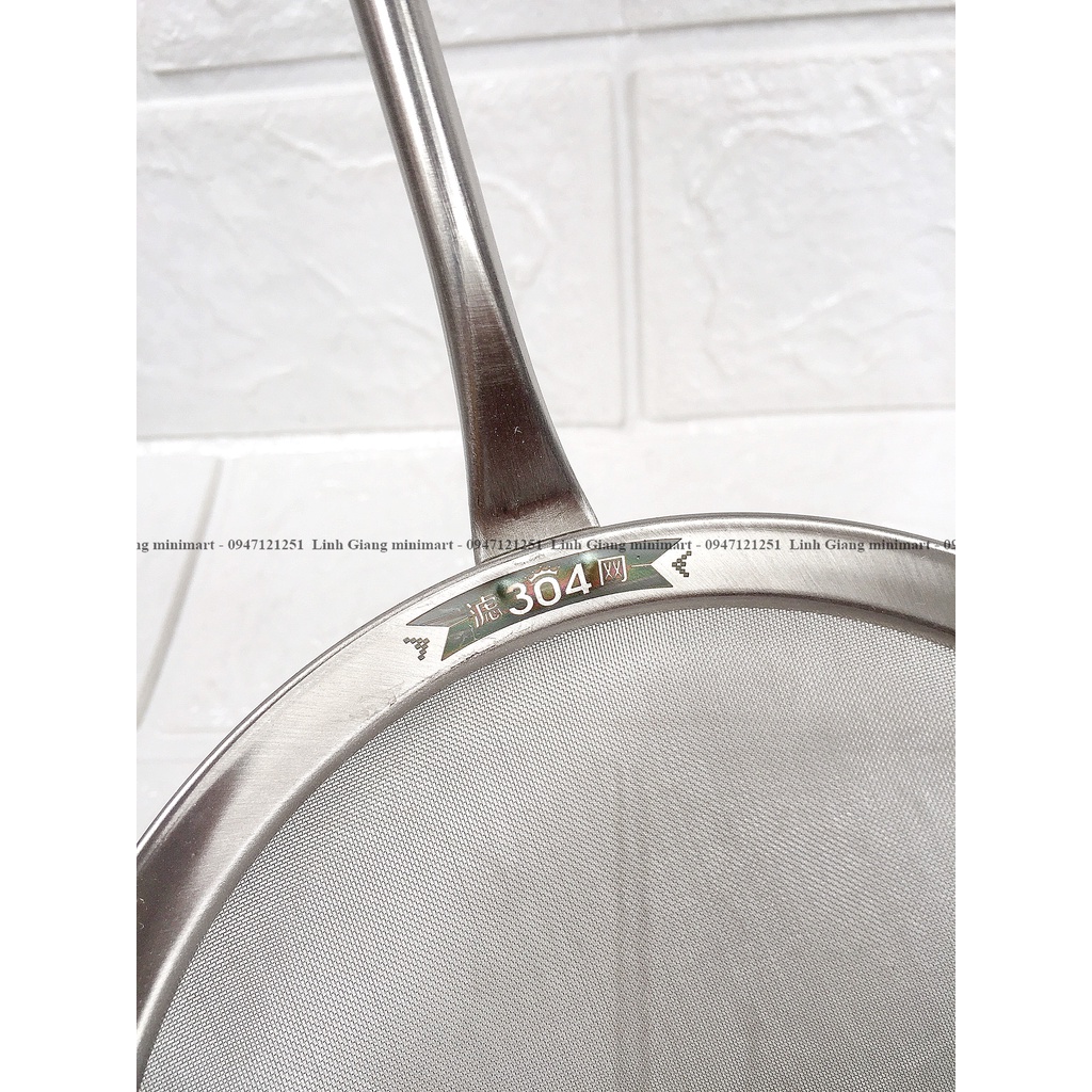 Muôi hớt bọt, dầu thừa, váng mỡ thức ăn Lưới đan mau và dày dặn Inox 304 chịu nhiêt, an toàn sức khỏe