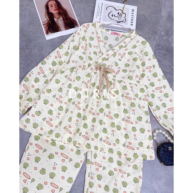 Pijama bầu -đồ bộ bầu trước và sau sinh vạt chéo. Chất Liệu Xô Đũi Cao Cấp Mặc Hè Cực Mát