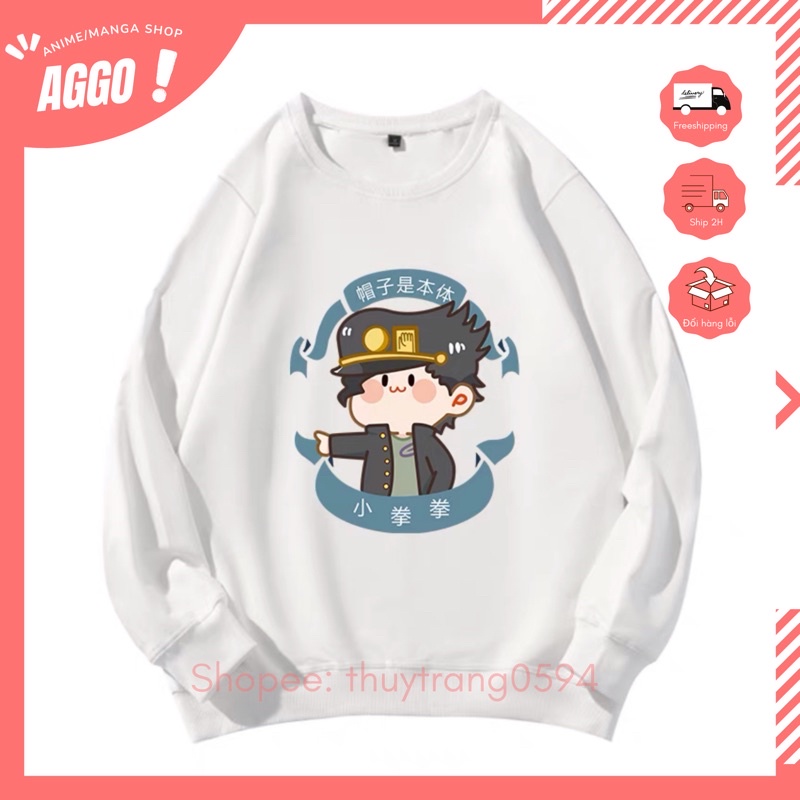 Áo Sweater Anime JOJO Bizarre Adventure Chibi Hoạt Hình Đủ Size
