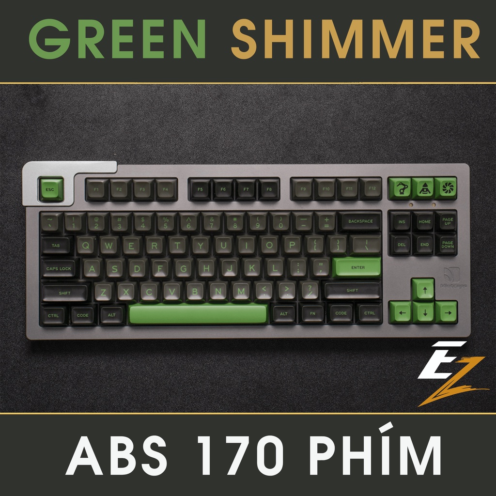 Keycap Cho Bàn Phím Cơ Aifei Green Shimmer SA Profile ABS 170 Phím | EZPC