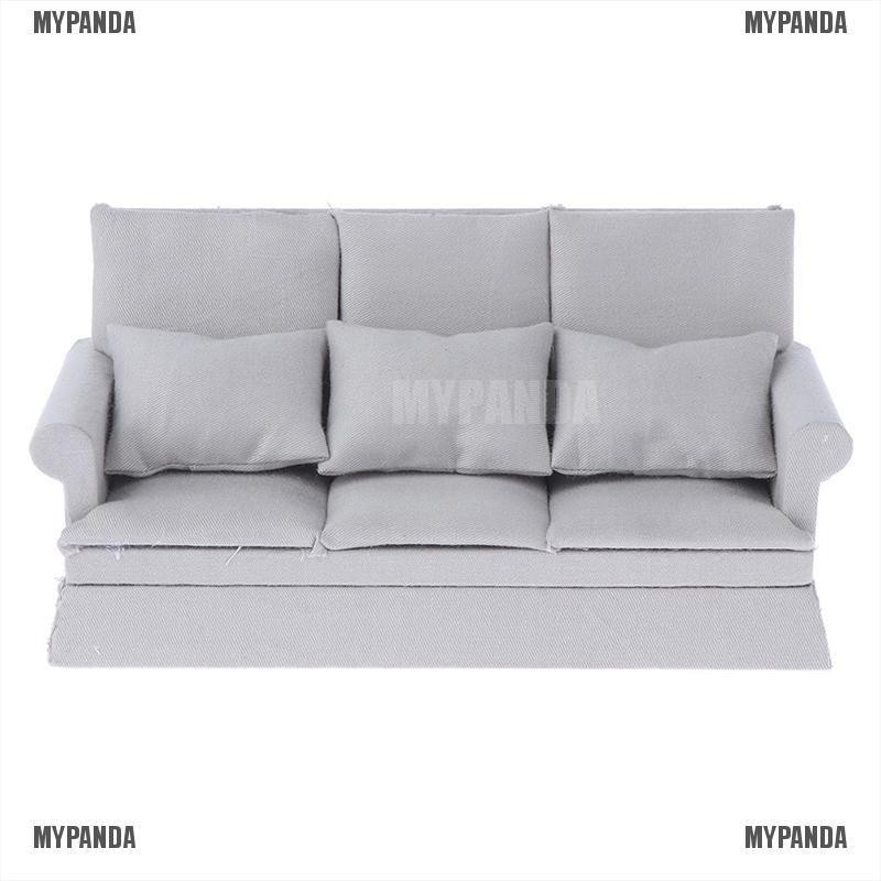 Ghế sofa nhỏ kèm 3 gối trang trí cho nhà búp bê