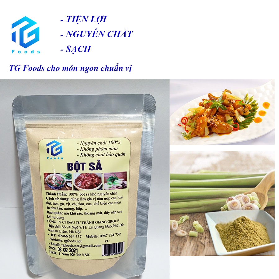 Bột sả (xả) 100g TG FOODS - Date mới- [Rẻ vô địch] Sạch và nguyên chất