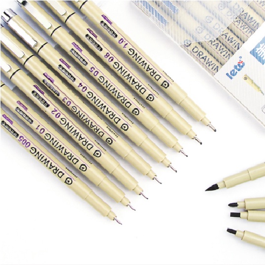 Bút line đi nét kháng nuớc Sakura bản dupe hiệu LETO đi nét kháng nước, bút kỹ thuật, bút đầu kim