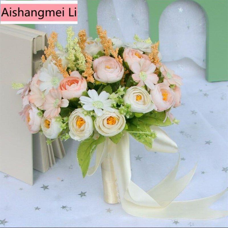 Bó Hoa Giả Cầm Tay Phong Cách Hàn Quốc Dành Cho Cô Dâu