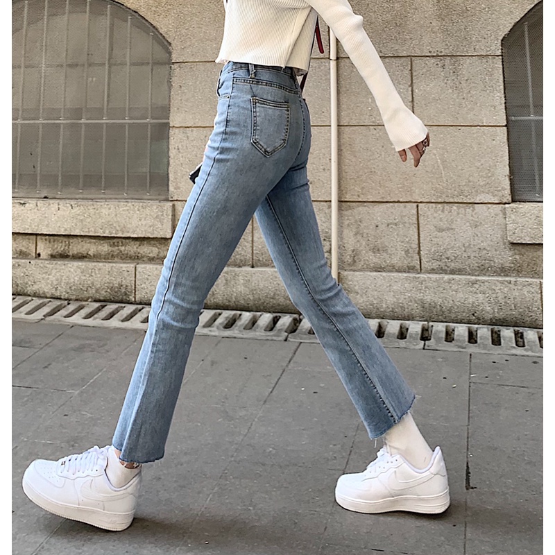 Quần jean ống loe 9 tấc lưng cao SUMMER, quần bò nữ ống loe cạp cao dáng lửng