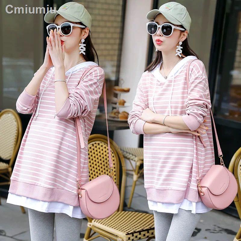♞Bộ đồ bà bầu kết hợp áo sơ mi sọc caro cộng với áo hai dây có kích thước dưới cùng hợp thời trang