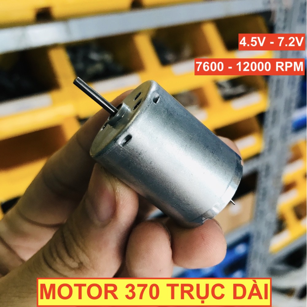 Động cơ motor 370 mô tơ mini RF-370C trục dài 12mm chạy êm mạnh 4.5V - 7.2V - 7600-12000rpm - LK0075