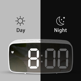 LED clock, Multi-function alarm clock, Mirror, Dimming, Voice control, Various styles to choose, Use AA battery/ USB power【lyfs】