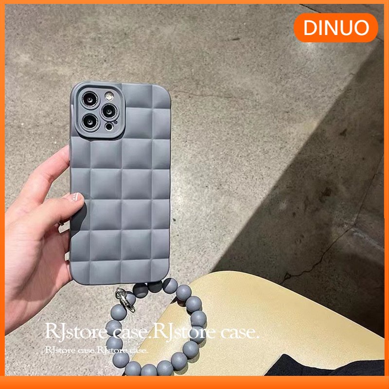 Ốp lưng iphoneỐp Điện Thoại Họa Tiết Sọc Caro Màu Xám Thời Trang Cho iPhone7 / 8plus 14max Apple 13 / 11 / 12 xs / xDinuo case