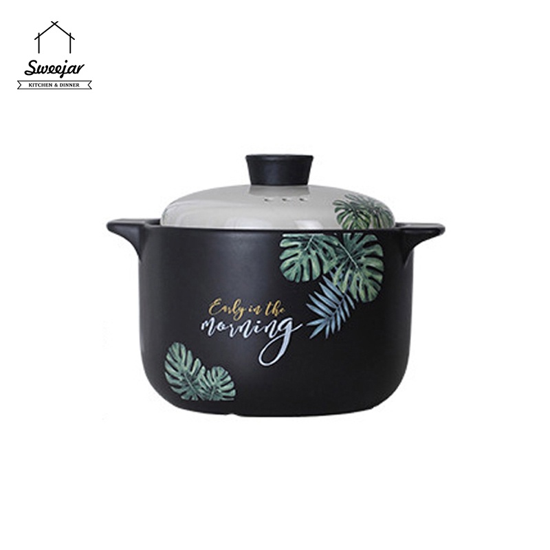 SWEEJAR Nồi gốm  nấu súp chịu nhiệt cao 2.5L/ 3.5L