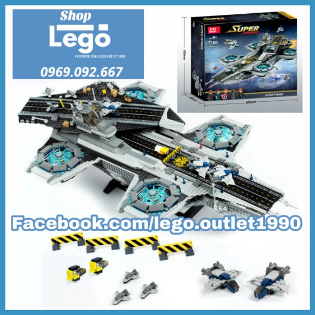 Xếp hình Tàu sân bay Battleship S.H.E.L.L biệt đội Avengers Lego minifigures Decool Jisi 7100 Lepin 07043