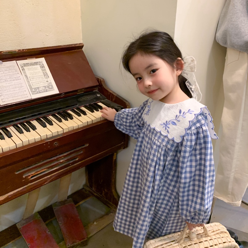 Hàng Mới Về Đầm Công Chúa Cổ Thủy Thủ Thêu Họa Tiết Dễ Thương Phong Cách Hàn Quốc 2022 Cho Bé Gái