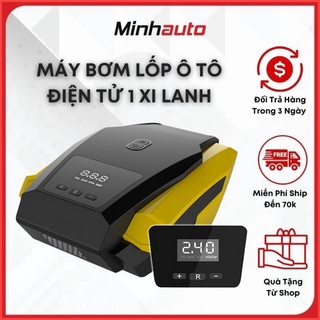 [qq] Bơm Lốp Ô Tô - Máy Bơm Điện Tử 1 Xi Lanh, Tự Ngắt Hiển Thị Màn Led, Nguồn Tẩu 12V, Có Đèn