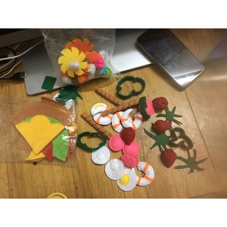 Set bánh sinh nhật bằng vải dạ handmade