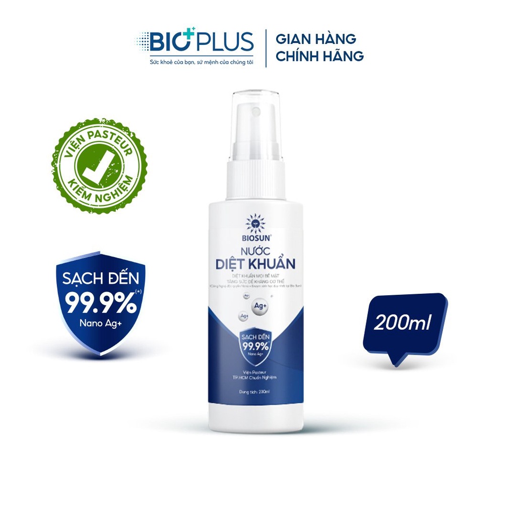 Chai Xịt Khử Khuẩn Nano Bạc Bio Sun 200ml