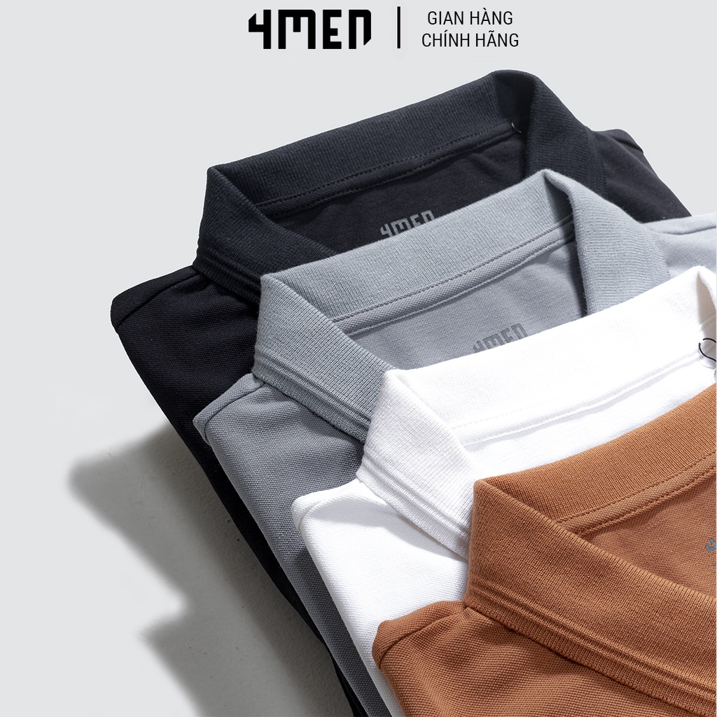 Áo thun polo nam trơn 4MEN PO035 có cổ bẻ, ngắn tay, bo tay, vải thun cá sấu cao cấp | BigBuy360 - bigbuy360.vn