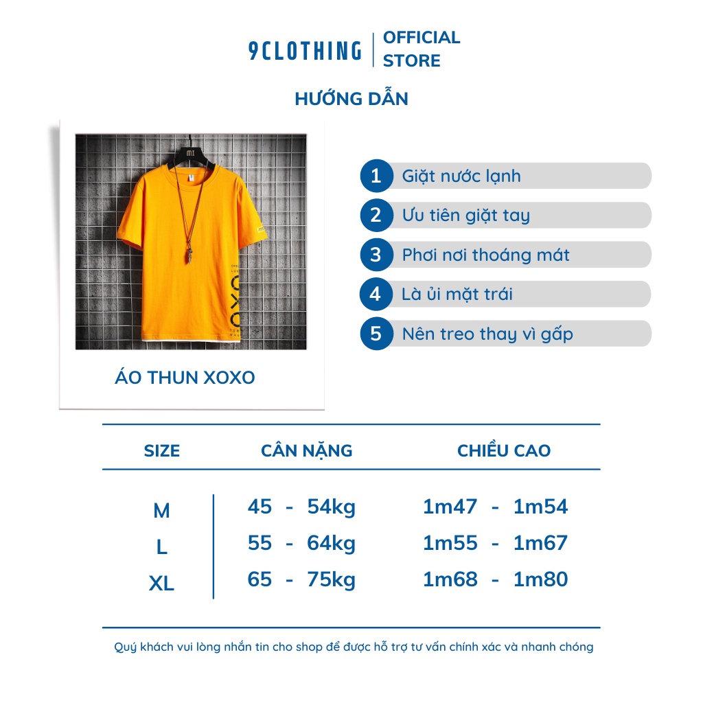 Áo phông nam XOXO phong cách Hong Kong, áo thun cotton form rộng thoáng mát dáng đường phố hàng nội địa nhập 9CLOTHING