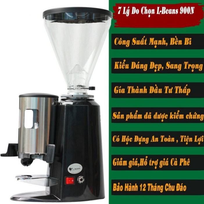 Sản Phẩm Máy xay cà phê chuyên nghiệp cao cấp. Thương hiệu L-Beans, mã SD-900N. Công suất lớn 360W dùng cho quán Cà phê