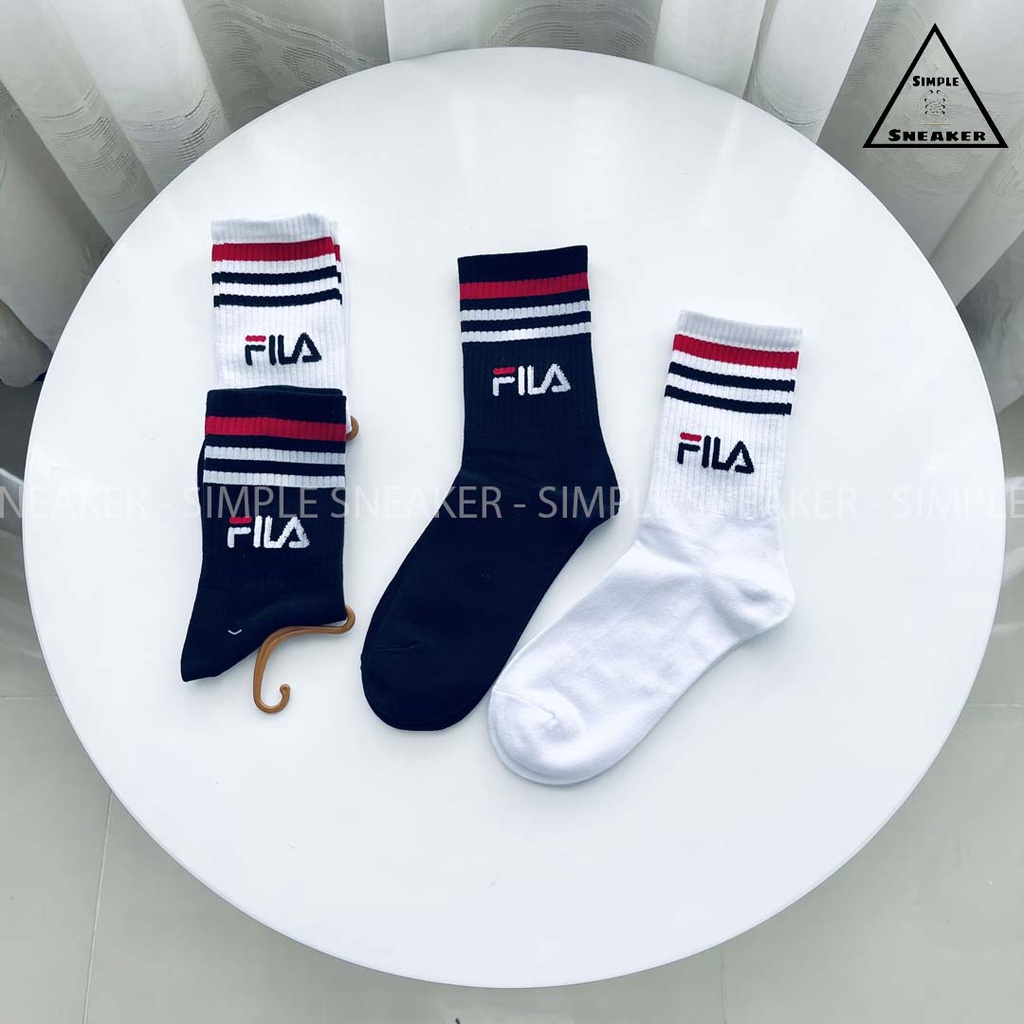Tất Fila Cao Cổ Hàn Quốc 🔥FREESHIP🔥 Vớ Cổ Cao Nam Nữ Unisex Cao Cấp Chất Dầy Dặn Chống Hôi Chân