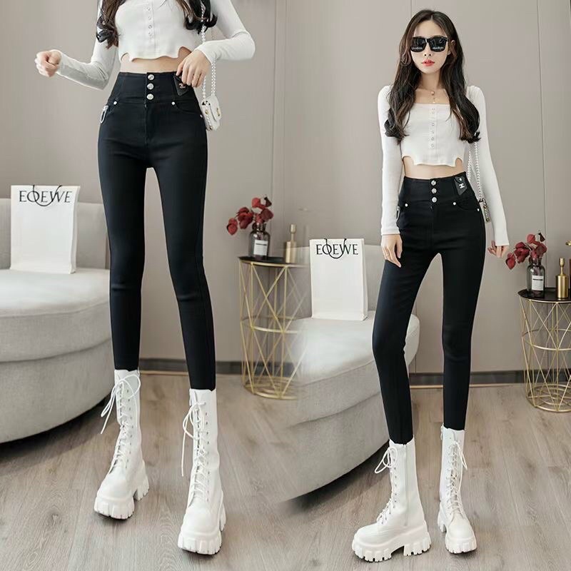 Quần Skinny cạp cao siêu hack dáng về hàng. Màu đen đủ sz SML